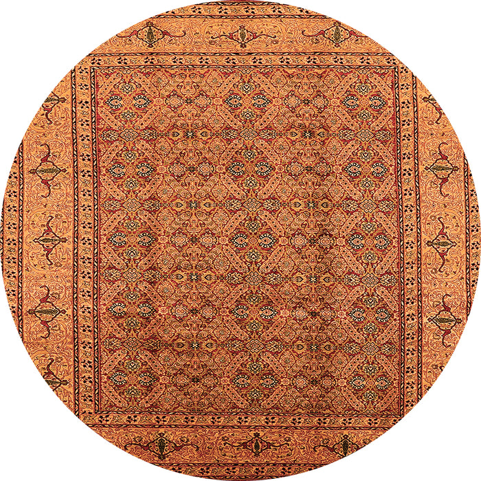 Round Oriental Orange Industrial Rug, urb1063org