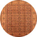 Round Oriental Orange Industrial Rug, urb1063org