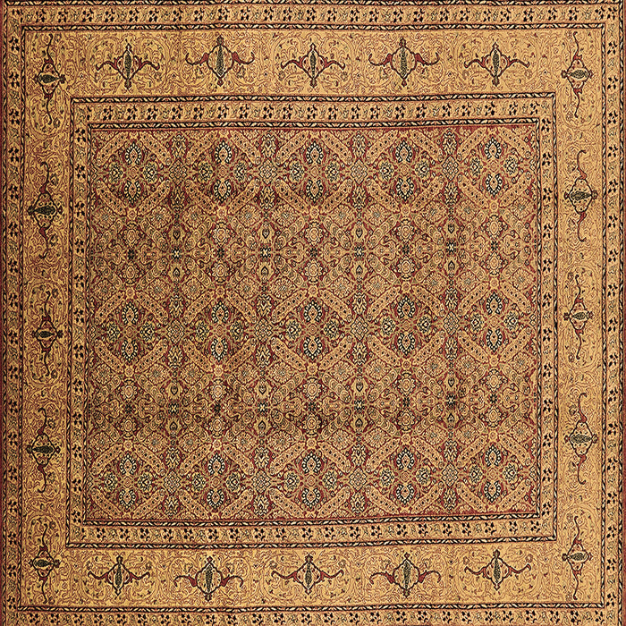 Square Machine Washable Oriental Brown Industrial Rug, wshurb1063brn