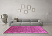 Machine Washable Oriental Pink Industrial Rug in a Living Room, wshurb1063pnk