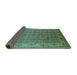 Sideview of Oriental Turquoise Industrial Rug, urb1063turq