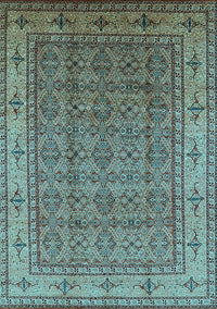 Oriental Light Blue Industrial Rug, urb1063lblu