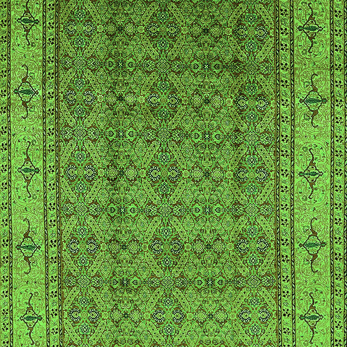 Machine Washable Oriental Green Industrial Area Rugs, wshurb1063grn