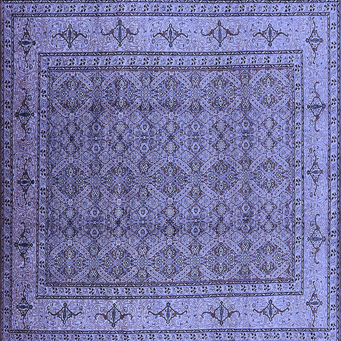 Square Machine Washable Oriental Blue Industrial Rug, wshurb1063blu