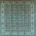 Square Oriental Light Blue Industrial Rug, urb1063lblu