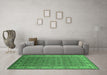 Machine Washable Oriental Emerald Green Industrial Area Rugs in a Living Room,, wshurb1063emgrn