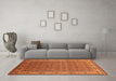 Machine Washable Oriental Orange Industrial Area Rugs in a Living Room, wshurb1063org