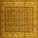 Square Oriental Yellow Industrial Rug, urb1063yw