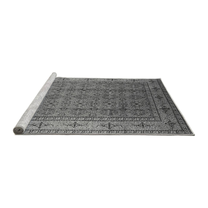 Sideview of Machine Washable Oriental Gray Industrial Rug, wshurb1063gry