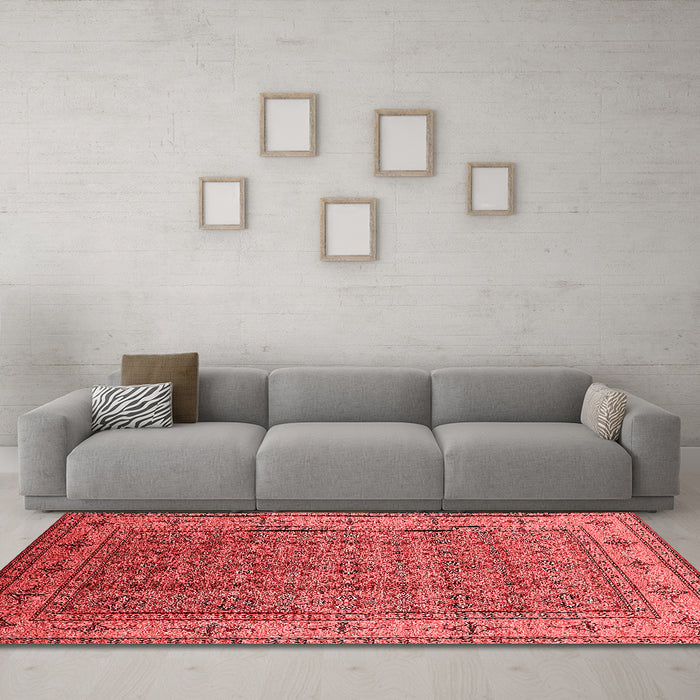 Industrial Red Washable Rugs