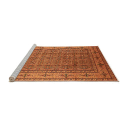 Sideview of Machine Washable Oriental Orange Industrial Area Rugs, wshurb1063org