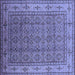 Square Oriental Blue Industrial Rug, urb1063blu