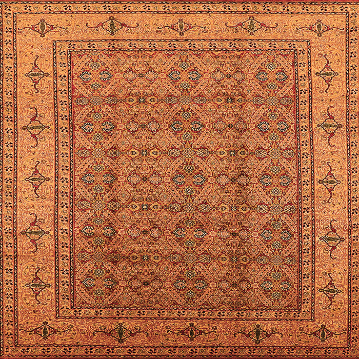 Square Oriental Orange Industrial Rug, urb1063org