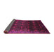 Sideview of Mid-Century Modern Dark Raspberry Purple Oriental Rug, urb1064