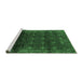 Sideview of Machine Washable Oriental Emerald Green Industrial Area Rugs, wshurb1064emgrn