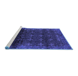 Sideview of Machine Washable Oriental Blue Industrial Rug, wshurb1064blu