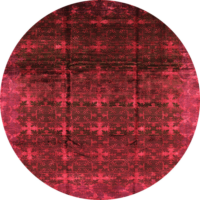 Round Oriental Orange Industrial Rug, urb1064org