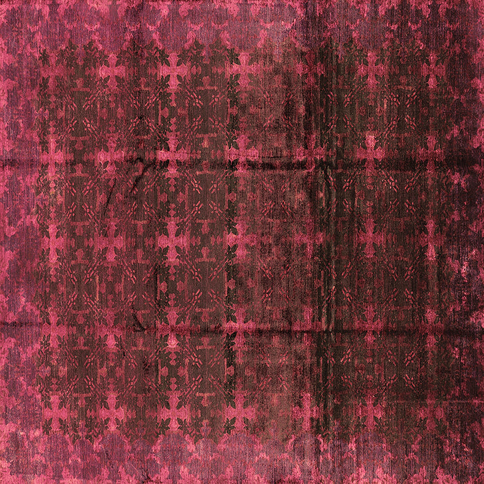 Square Oriental Brown Industrial Rug, urb1064brn