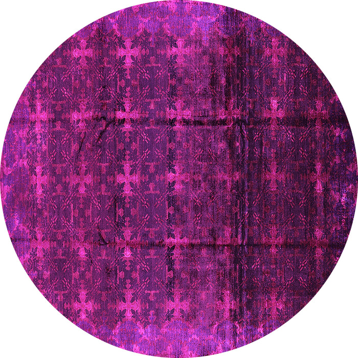 Round Oriental Pink Industrial Rug, urb1064pnk