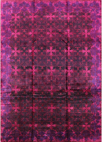 Machine Washable Industrial Modern Dark Raspberry Purple Rug, wshurb1064