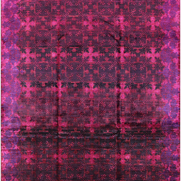 Machine Washable Industrial Modern Dark Raspberry Purple Rug, wshurb1064