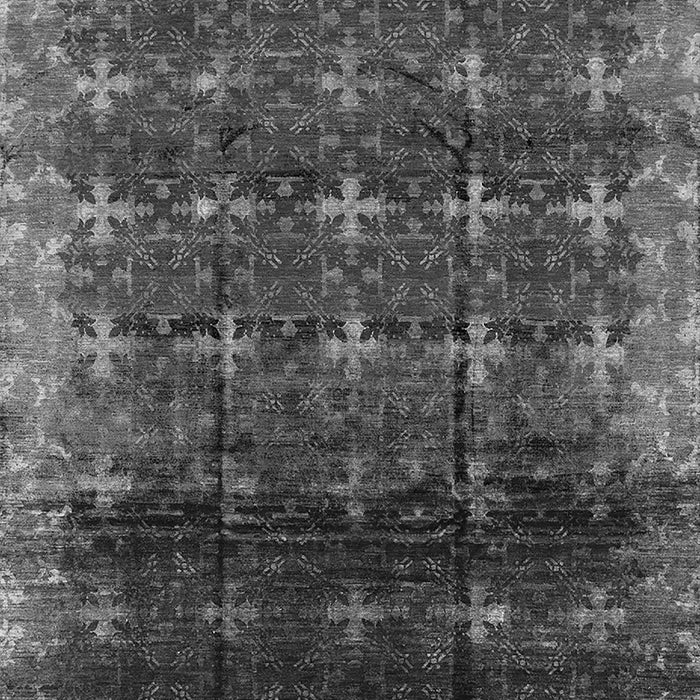 Machine Washable Oriental Gray Industrial Rug, wshurb1064gry