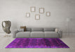 Machine Washable Oriental Purple Industrial Area Rugs in a Living Room, wshurb1064pur