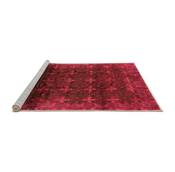 Sideview of Machine Washable Oriental Orange Industrial Area Rugs, wshurb1064org