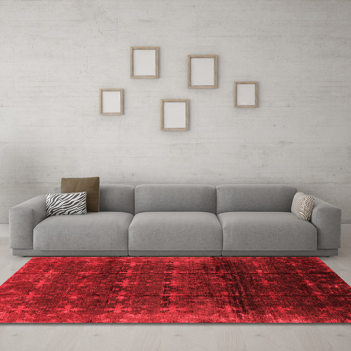 Industrial Red Washable Rugs