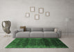 Machine Washable Oriental Emerald Green Industrial Area Rugs in a Living Room,, wshurb1064emgrn