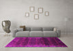 Machine Washable Oriental Pink Industrial Rug in a Living Room, wshurb1064pnk