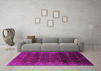 Machine Washable Oriental Pink Industrial Rug, wshurb1064pnk