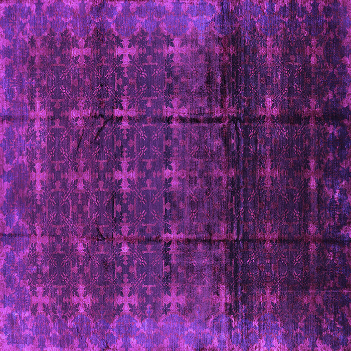 Square Machine Washable Oriental Purple Industrial Area Rugs, wshurb1064pur