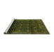 Sideview of Machine Washable Oriental Green Industrial Area Rugs, wshurb1064grn