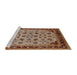 Sideview of Machine Washable Industrial Modern Mahogany Brown Rug, wshurb1065