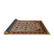 Sideview of Mid-Century Modern Mahogany Brown Oriental Rug, urb1065