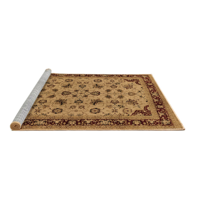 Sideview of Machine Washable Oriental Brown Traditional Rug, wshurb1065brn