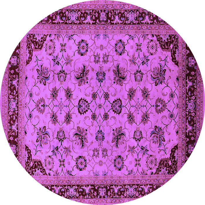 Round Oriental Purple Traditional Rug, urb1065pur