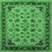 Square Oriental Emerald Green Traditional Rug, urb1065emgrn