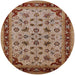 Round Machine Washable Industrial Modern Mahogany Brown Rug, wshurb1065