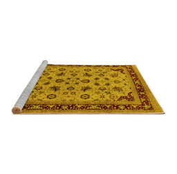 Sideview of Machine Washable Oriental Yellow Traditional Rug, wshurb1065yw