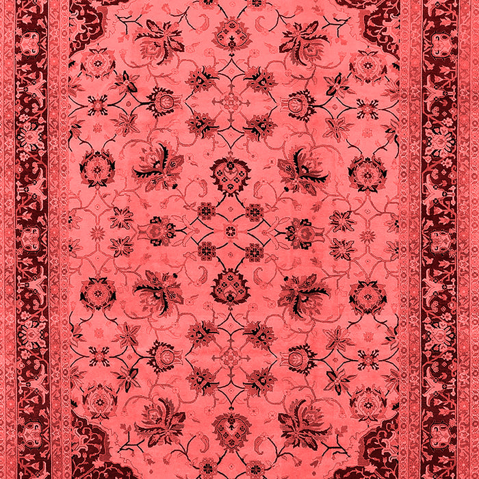 Machine Washable Oriental Red Traditional Rug, wshurb1065red