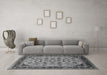 Machine Washable Oriental Gray Traditional Rug in a Living Room,, wshurb1065gry