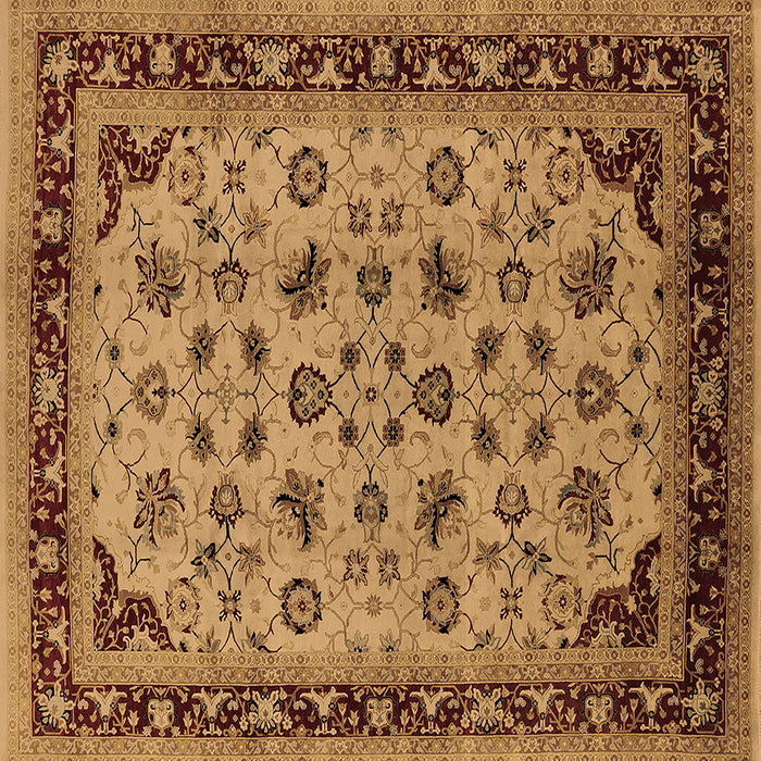 Square Machine Washable Oriental Brown Traditional Rug, wshurb1065brn