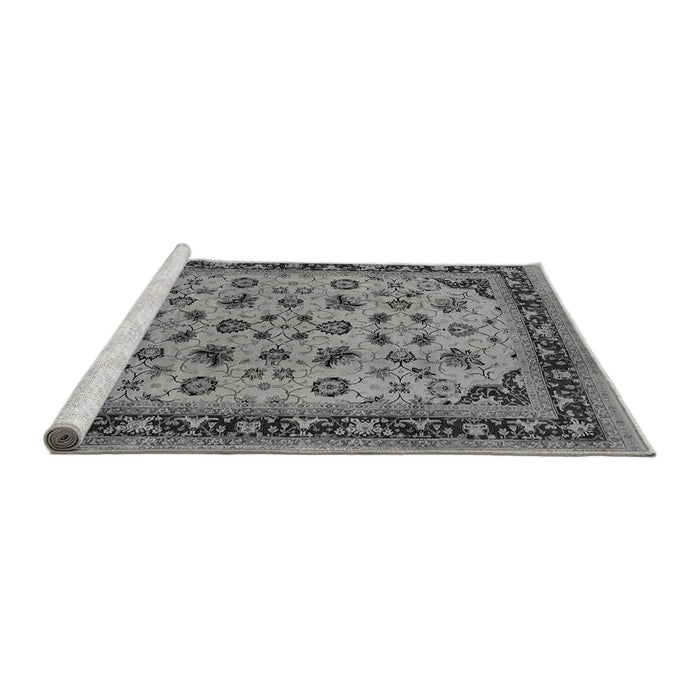 Sideview of Machine Washable Oriental Gray Traditional Rug, wshurb1065gry