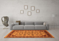 Machine Washable Oriental Orange Traditional Rug, wshurb1065org