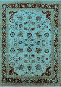 Oriental Light Blue Traditional Rug, urb1065lblu