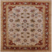 Square Mid-Century Modern Mahogany Brown Oriental Rug, urb1065