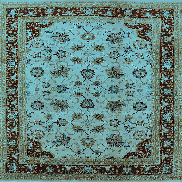 Square Oriental Light Blue Traditional Rug, urb1065lblu