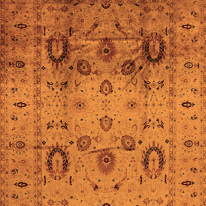 Machine Washable Oriental Orange Traditional Area Rugs, wshurb1066org